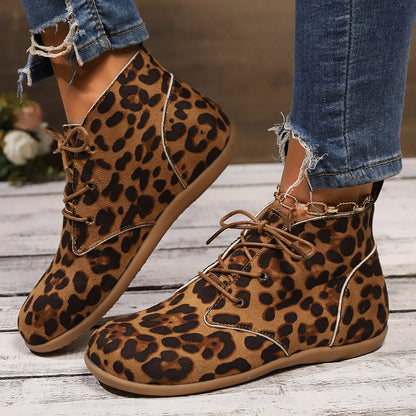 Leopard Print Casual Boots