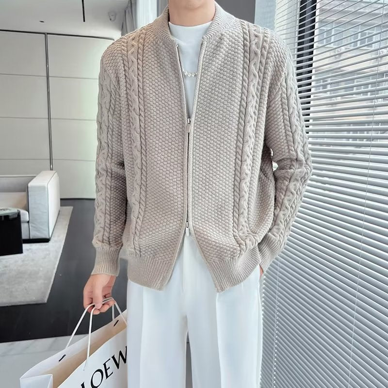 Niche Zipper Knitted Cardigan