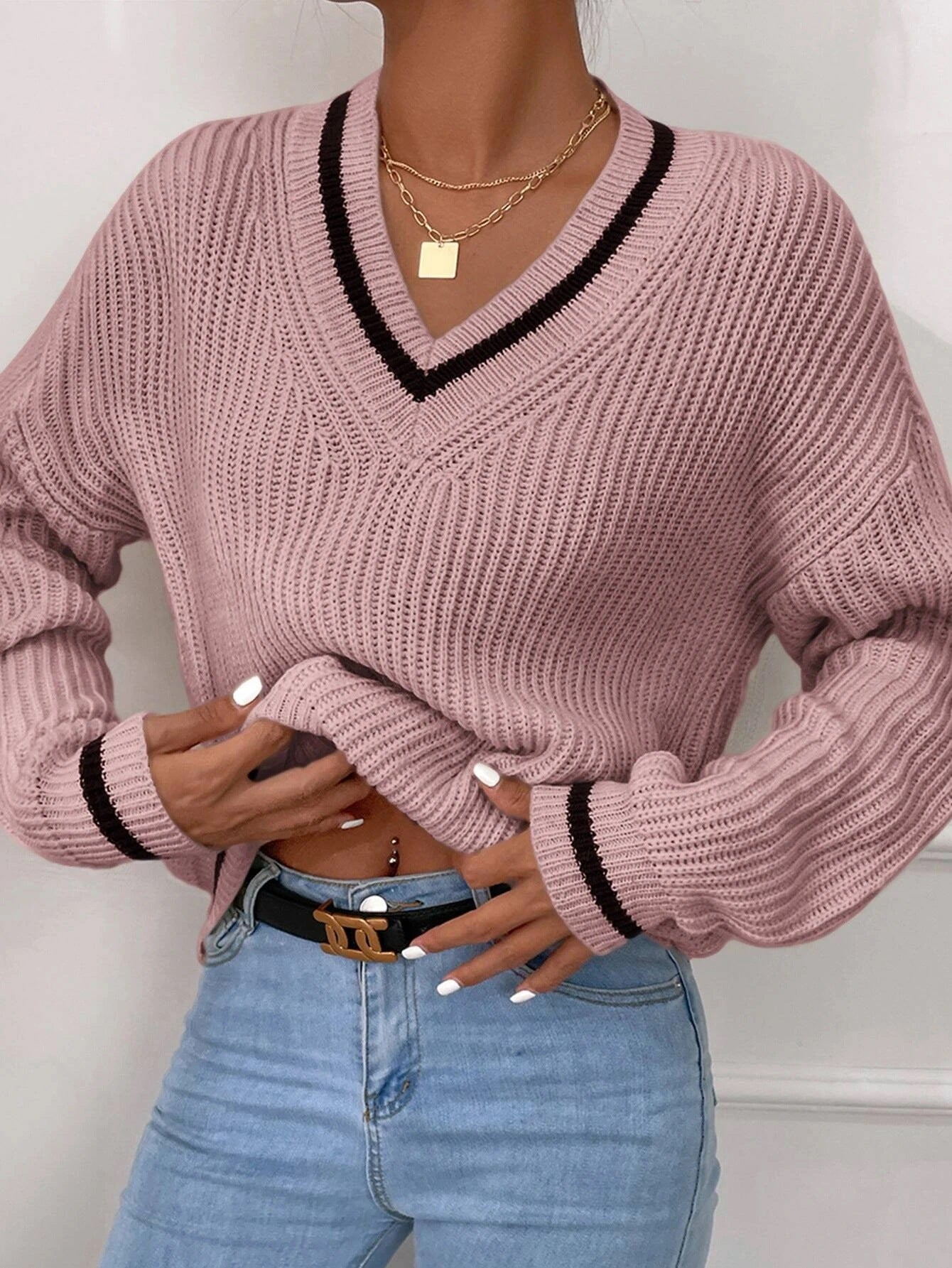 Casual Long Sleeve Striped Pullover Sweater