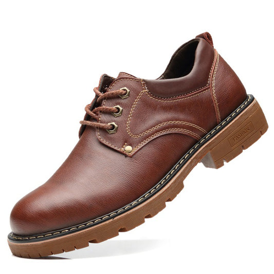 Thick-Soled Casual Leather Lace-up Shoes