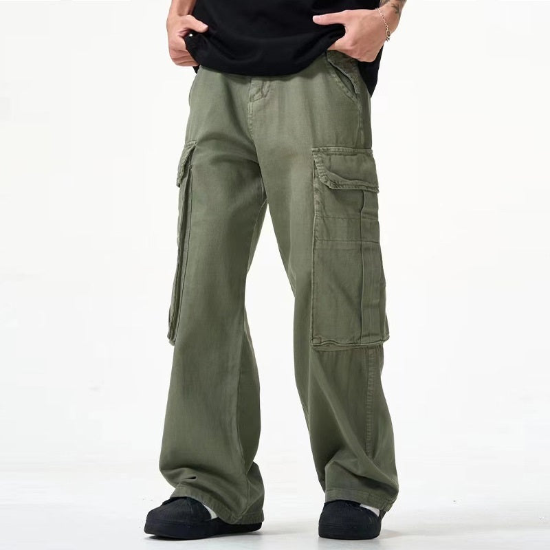 Multi-pocket Design Army Green Cargo Pants