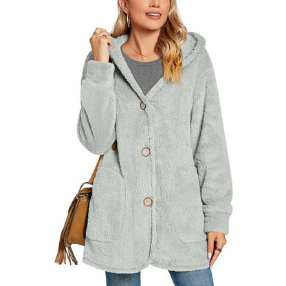 Hooded Button Casual Coat