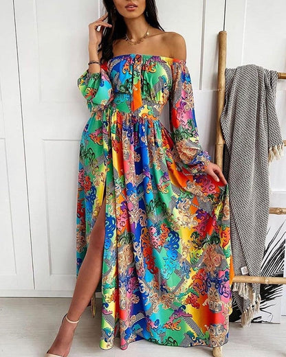 Printing Three-color Loose Dress