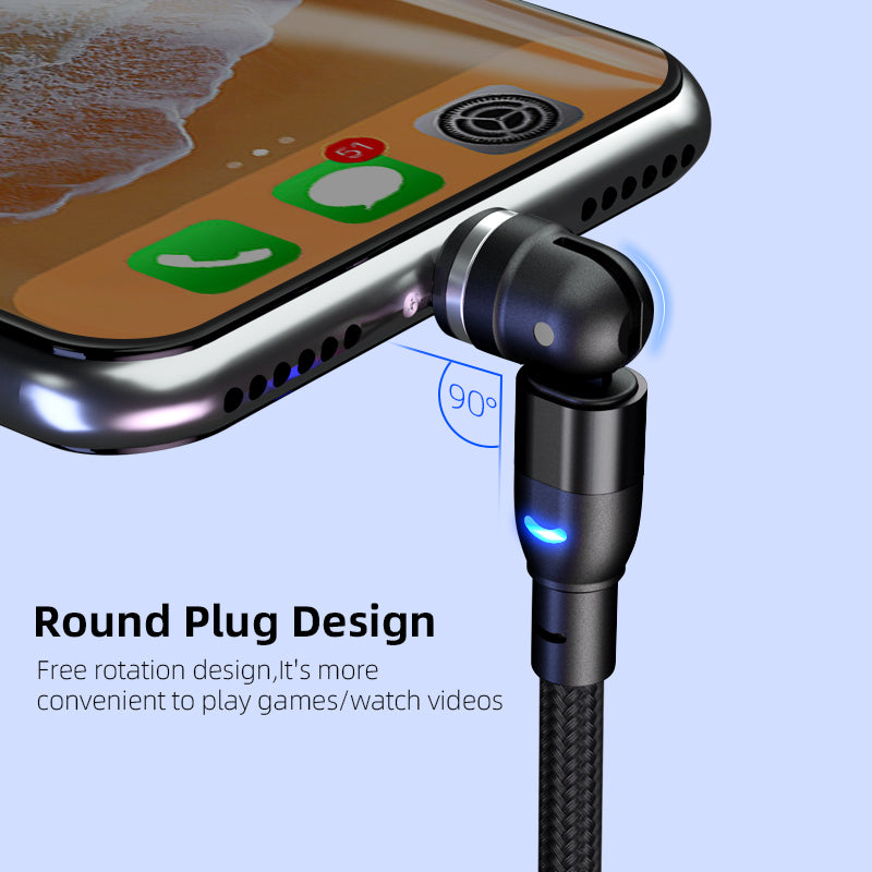 Three-in-one Bent Magnetic Cable