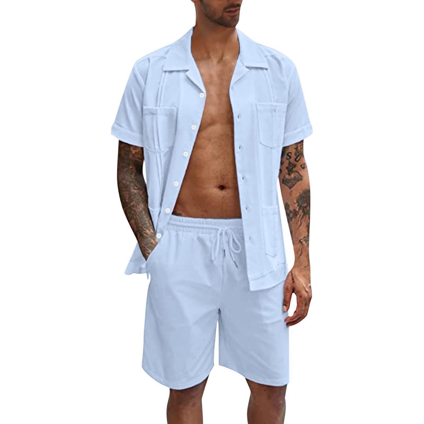 Summer Sports Short Sleeve Shorts Set