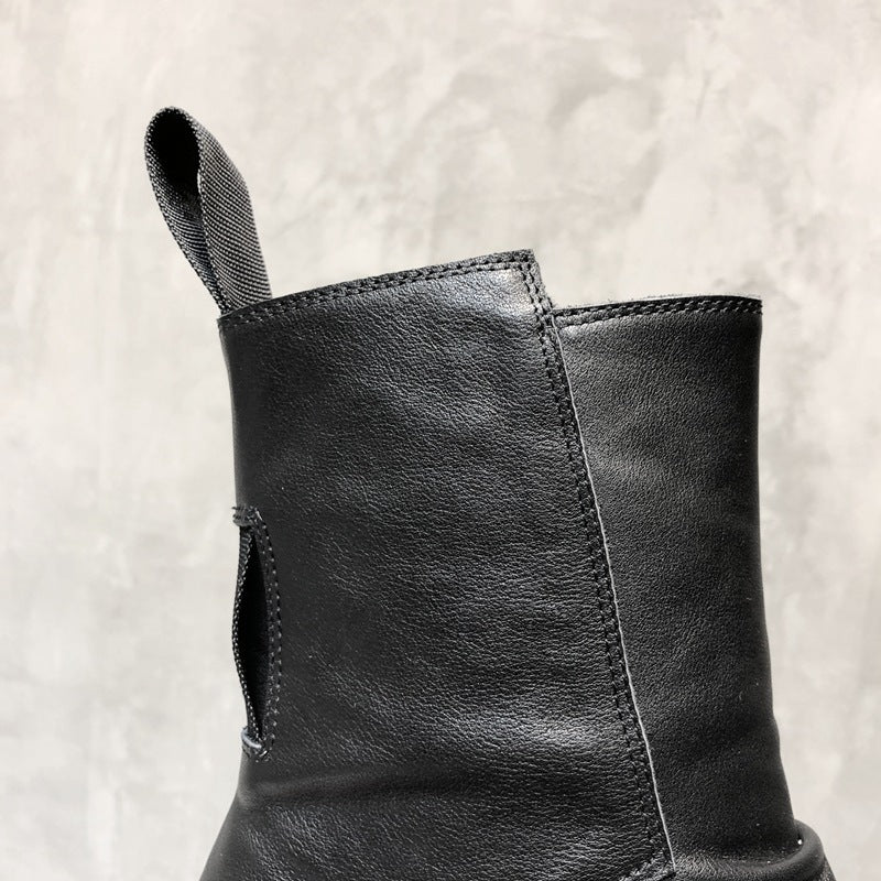 Leather Muffin Thick Bottom martin boots