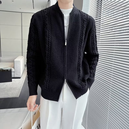 Niche Zipper Knitted Cardigan