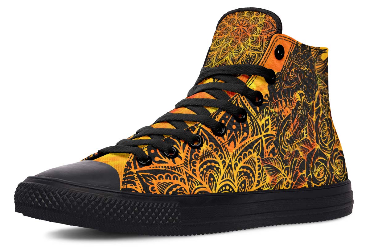 Printed Couple High Top Canvas Shoes