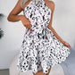 Casual Leopard Print Ruffled Swing Dress