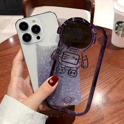 Glitter Astronaut Camera Stand Phone Case