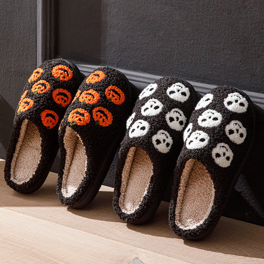 Pumpkin Printed Halloween Slippers