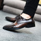 Pointed business leather shoes