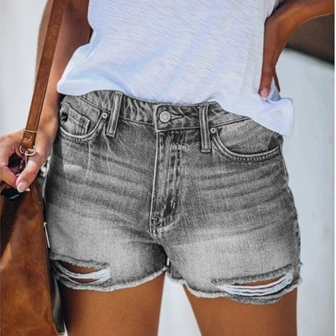 Hole Denim Shorts