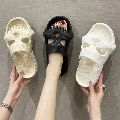 Skull Design Halloween Slippers