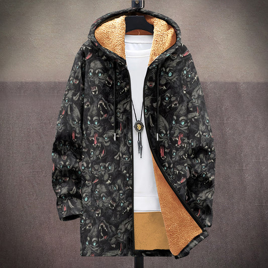 Coat Multi-color Zipper Hooded