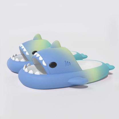 Gradient Rainbow Shark Slippers