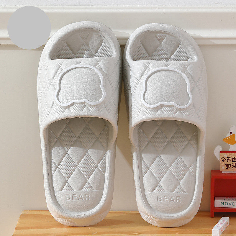 Rhombus Design Bear Slippers