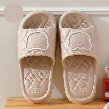 Rhombus Design Bear Slippers