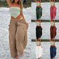 Elastic Waist Pleated High Wide Leg Pants