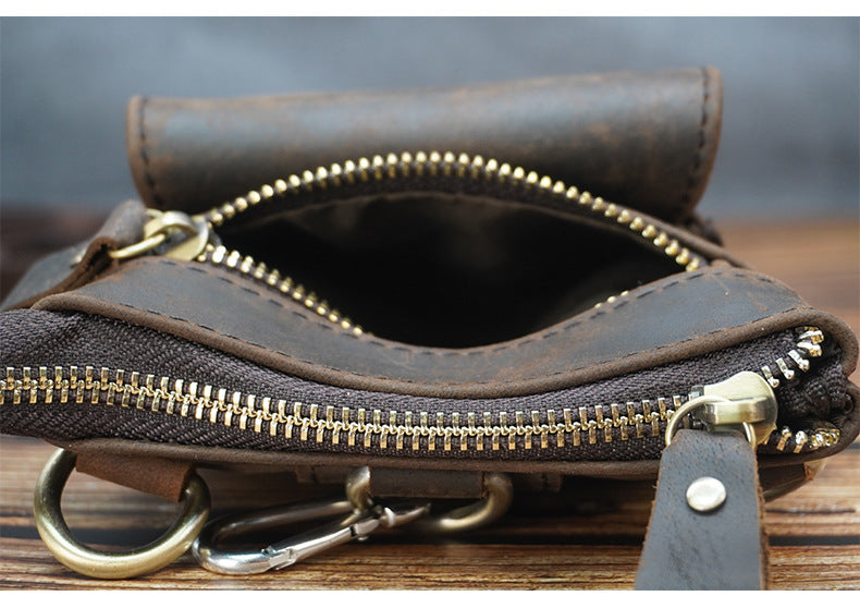 Genuine Leather Cell Phone Waist Bag