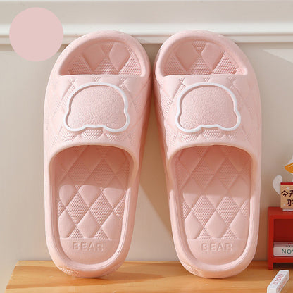 Rhombus Design Bear Slippers