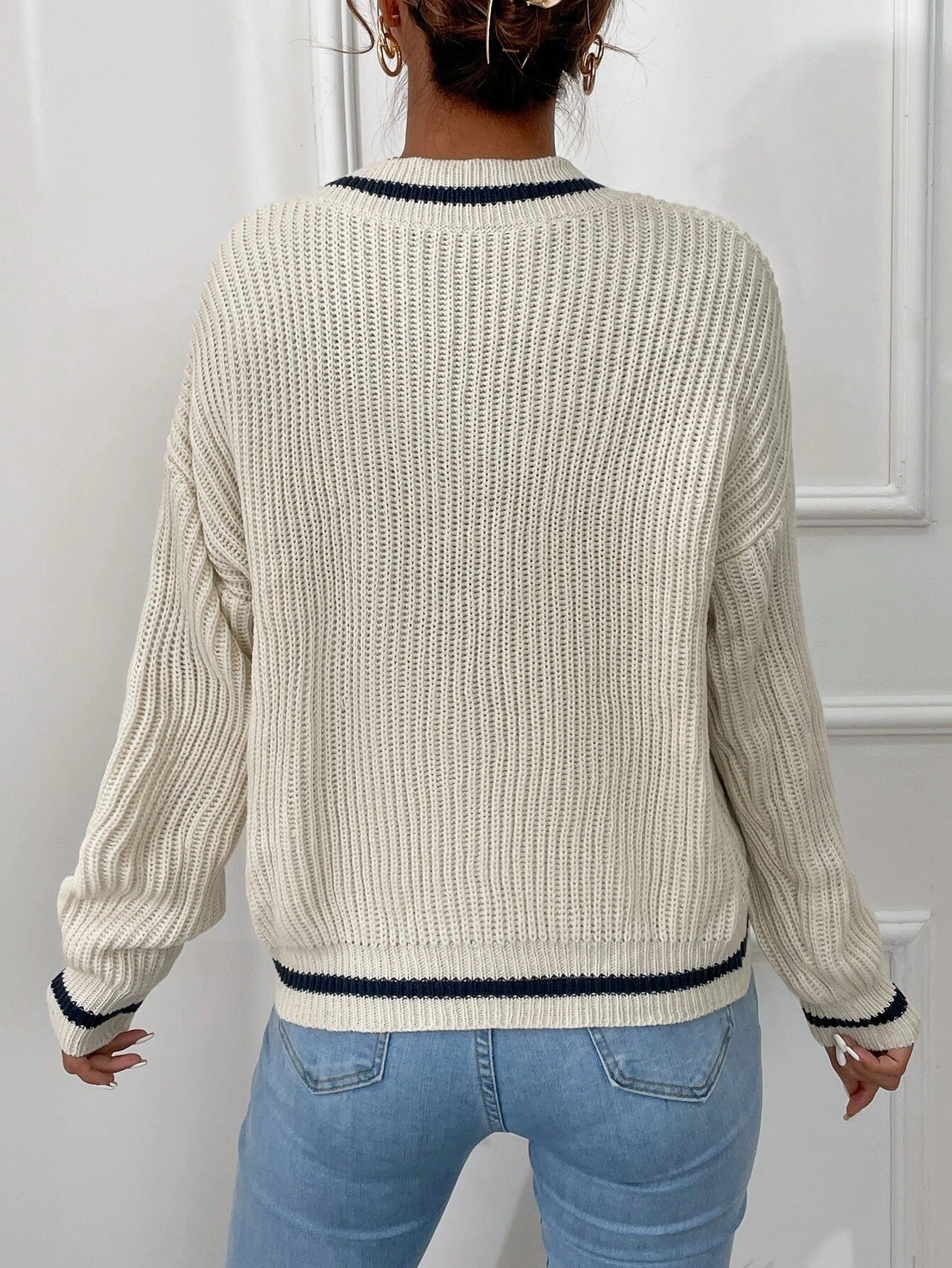 Casual Long Sleeve Striped Pullover Sweater