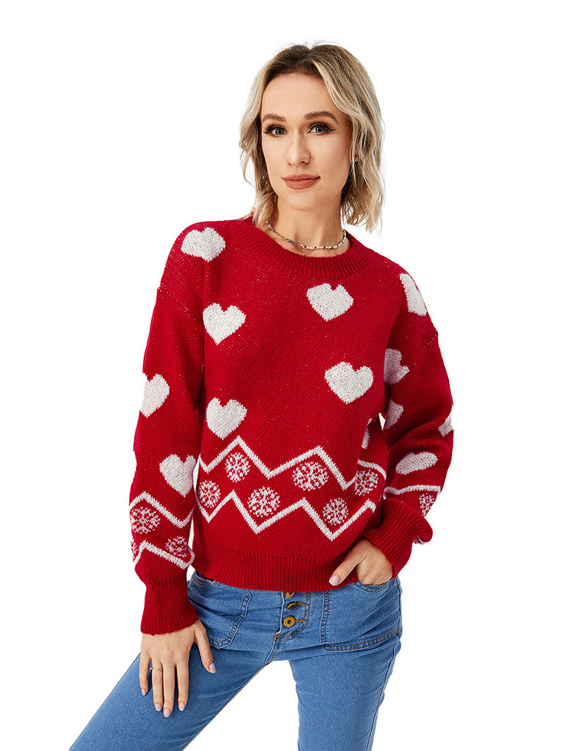 Loose Casual Cozy Heart Sweater