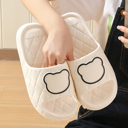 Rhombus Design Bear Slippers