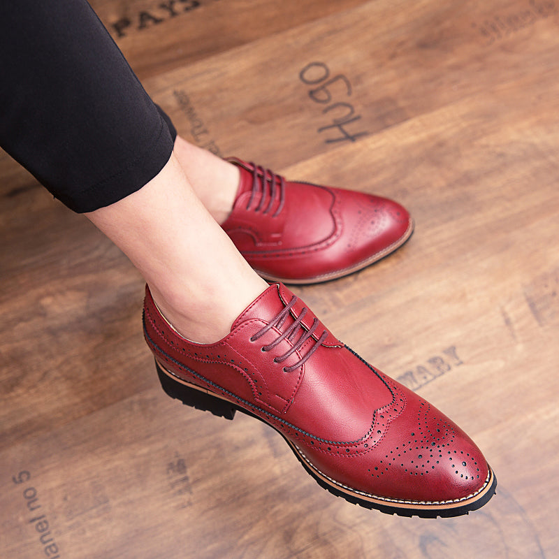 Red leather 2024 shoes mens