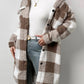 Button Lapel Plush Coat