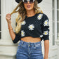 Floral Print Knit Sweater