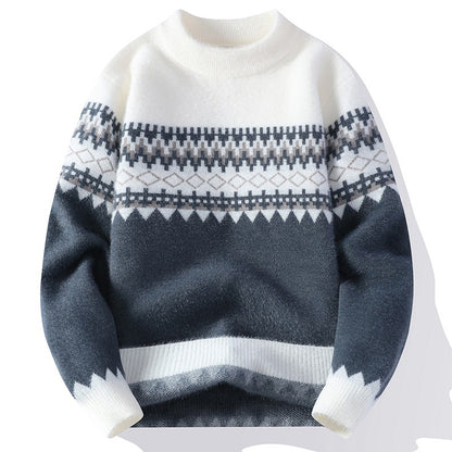 Jacquard Pullover Knitted Sweater