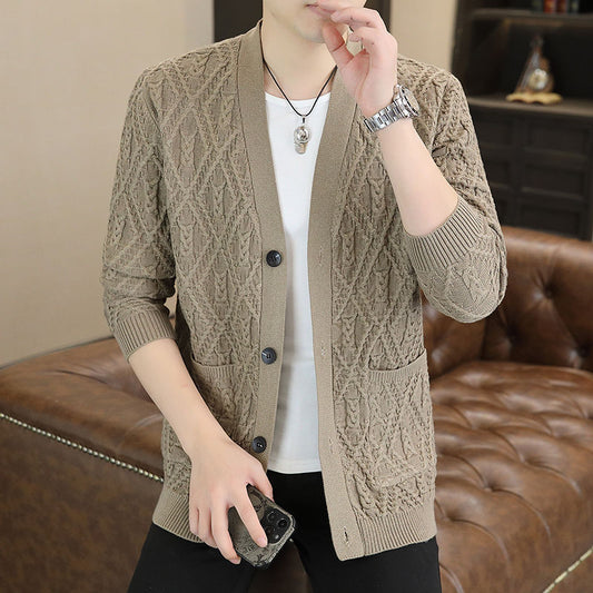 Trendy Color Cotton Knitwear Sweater