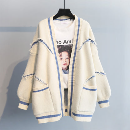 Loose Letter Thick Knit Cardigan