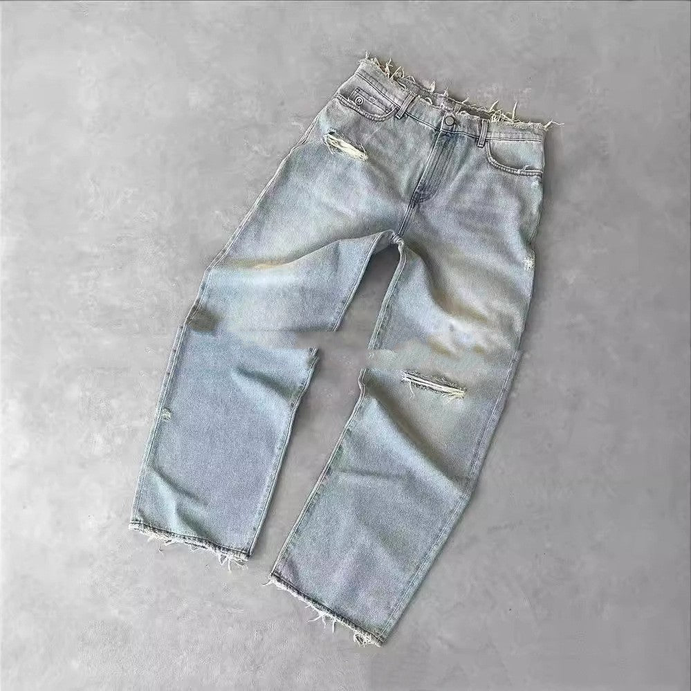 Straight Embroidery Jeans