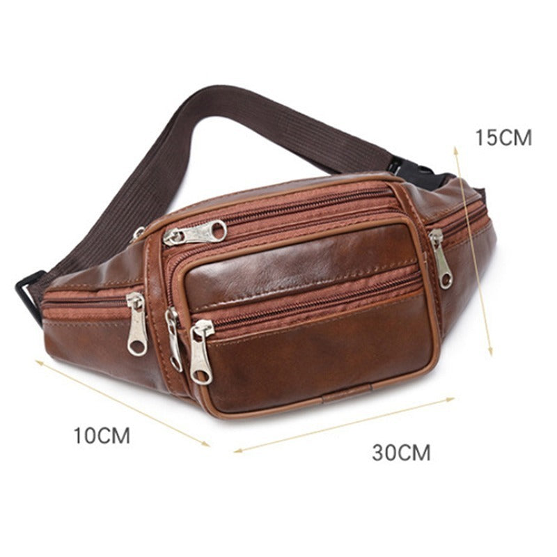 Top Layer Cowhide Waist Bag