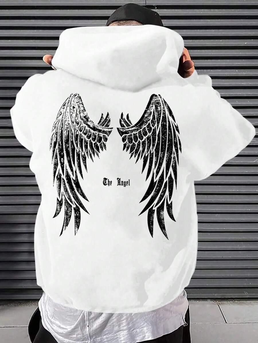 Angel Wings Printed Hooded