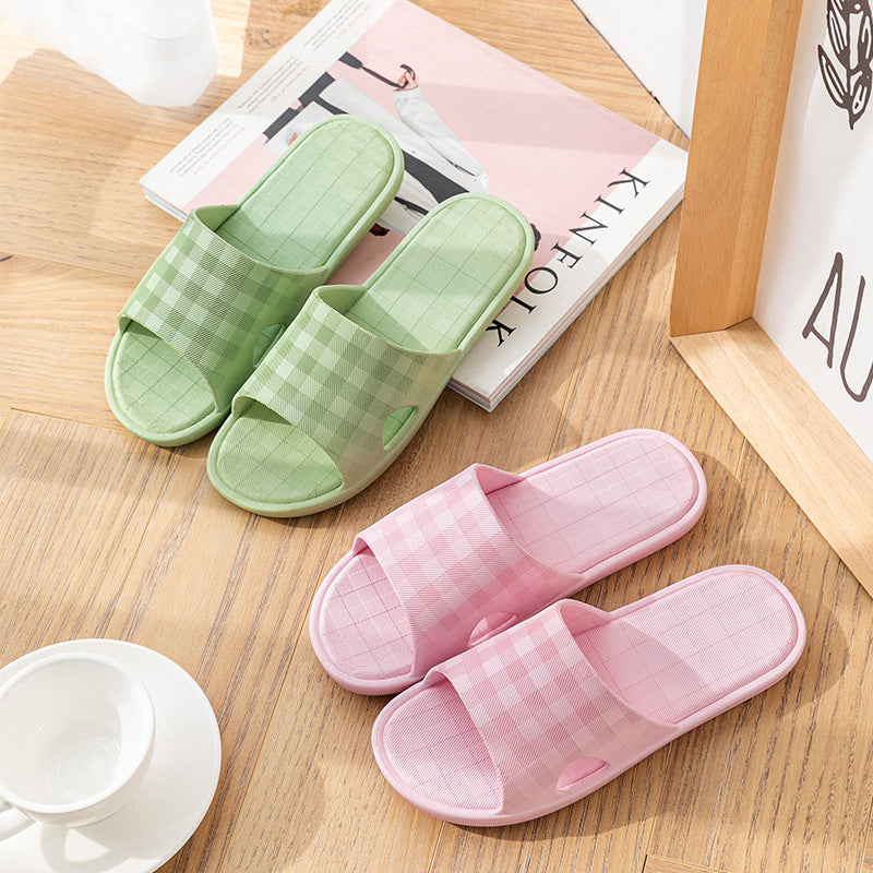 Cute Plaid Print Slippers