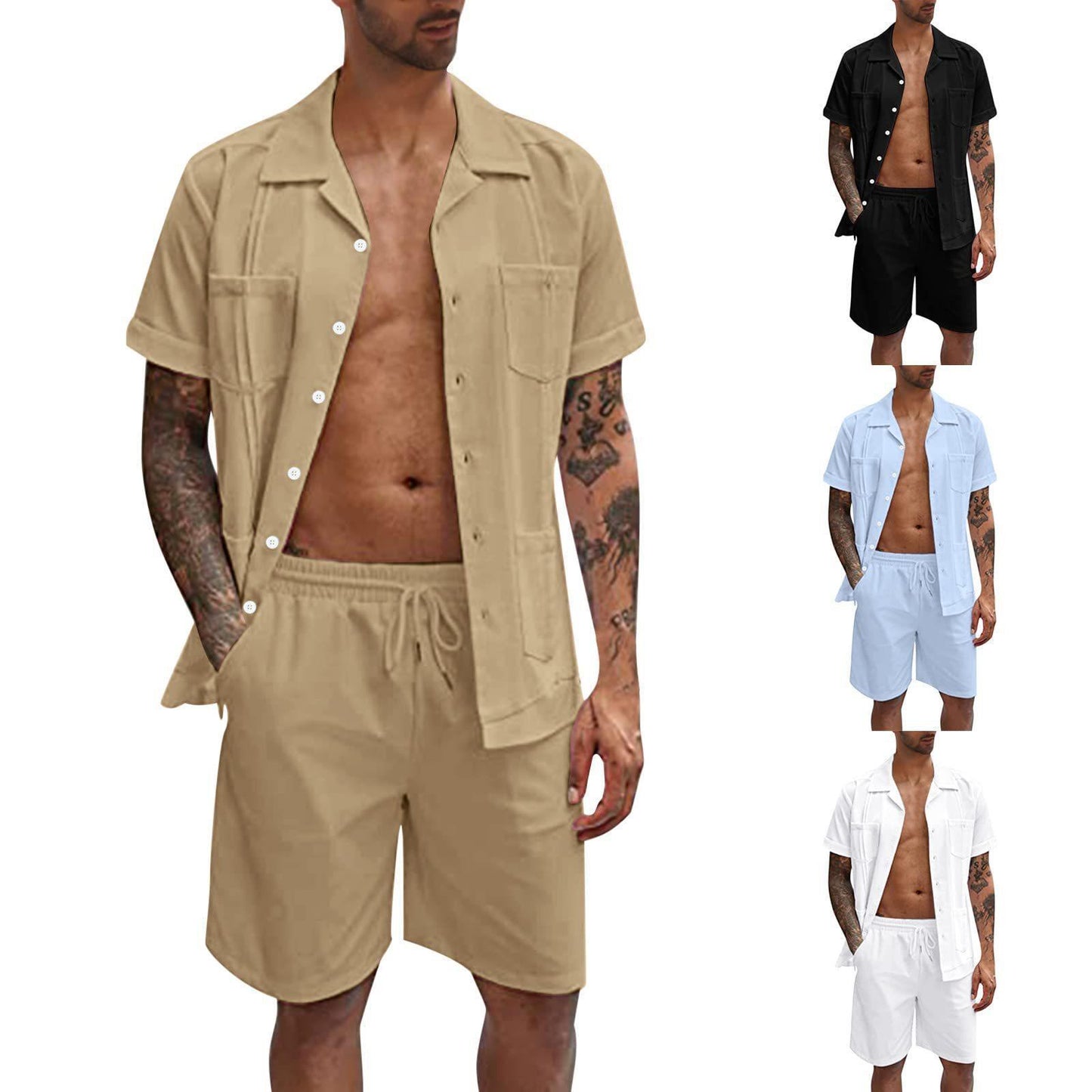 Summer Sports Short Sleeve Shorts Set