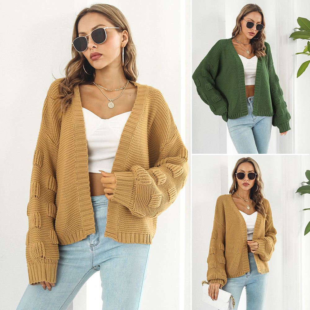 Puff Sleeve Cardigan Sweater