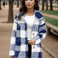 Long Sleeve Plaid Loose Jacket