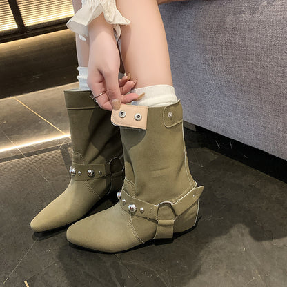 Belt Buckle Ankle Boots