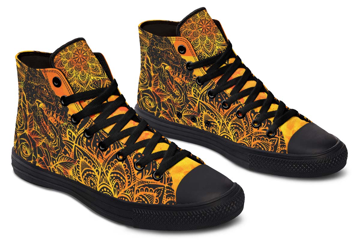 Printed Couple High Top Canvas Shoes