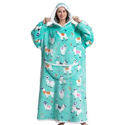 Animal Cartoon Thick Lambswool Pajamas