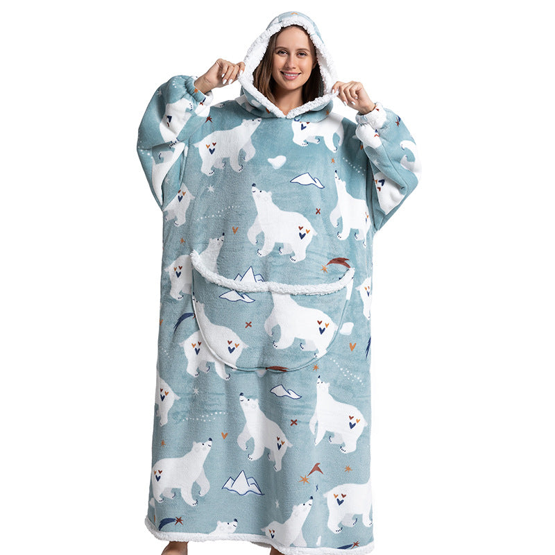 Animal Cartoon Thick Lambswool Pajamas