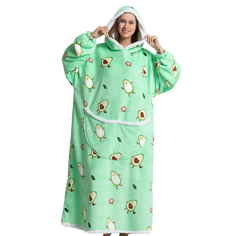 Animal Cartoon Thick Lambswool Pajamas