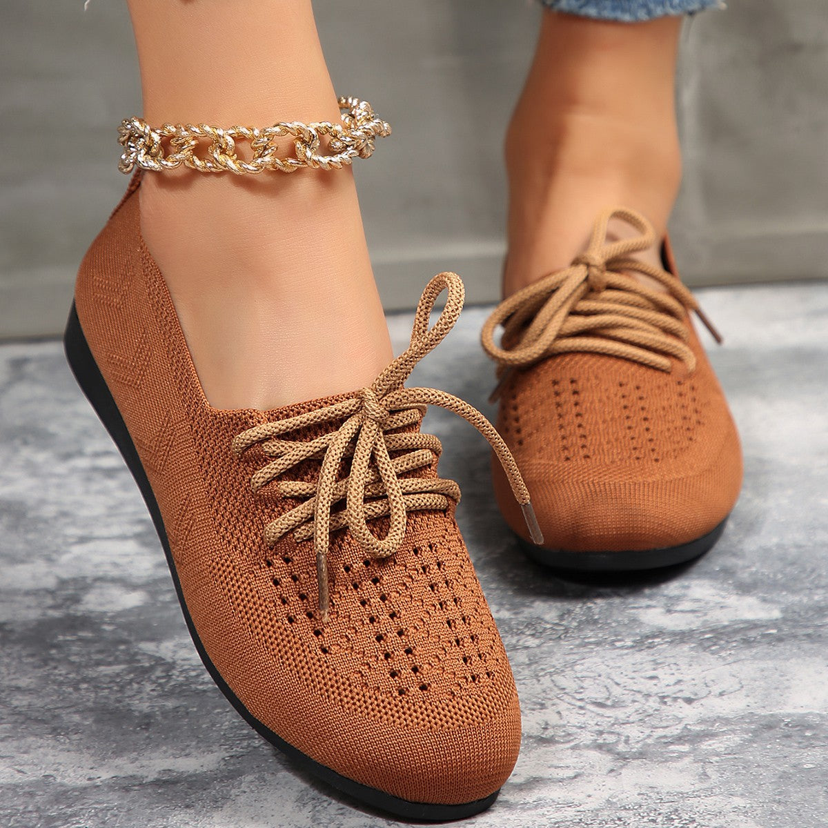 Lace-up Flats