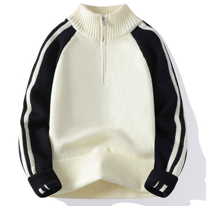 Half Zipped Stand Collar Sweater