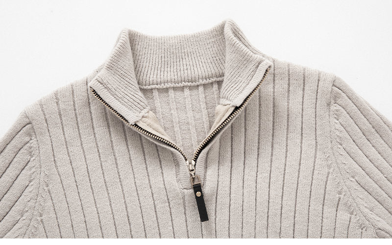 Half-turtleneck Zip-up Sweater