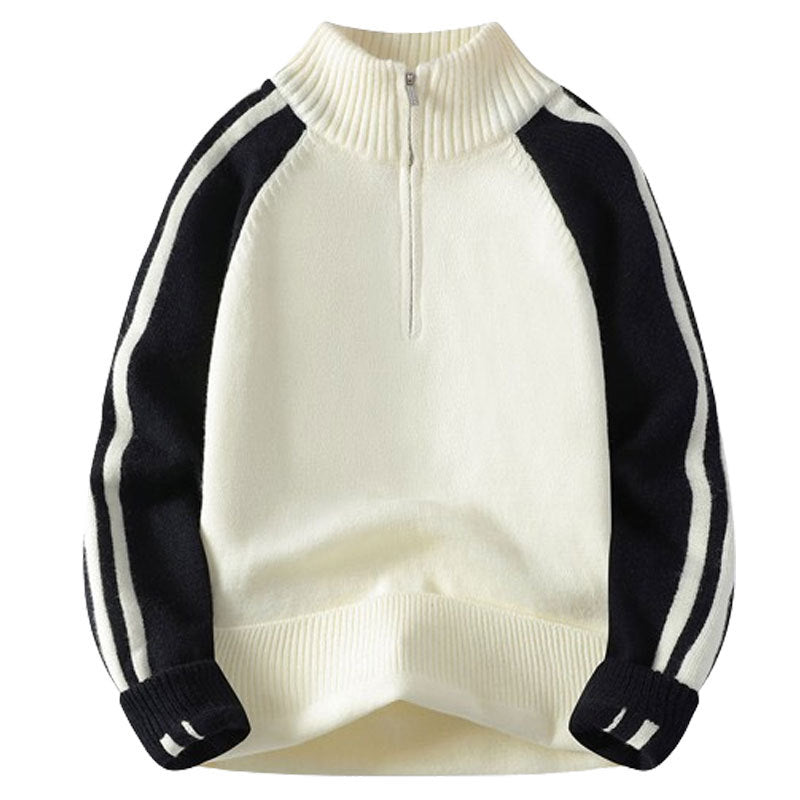 Half Zipped Stand Collar Sweater